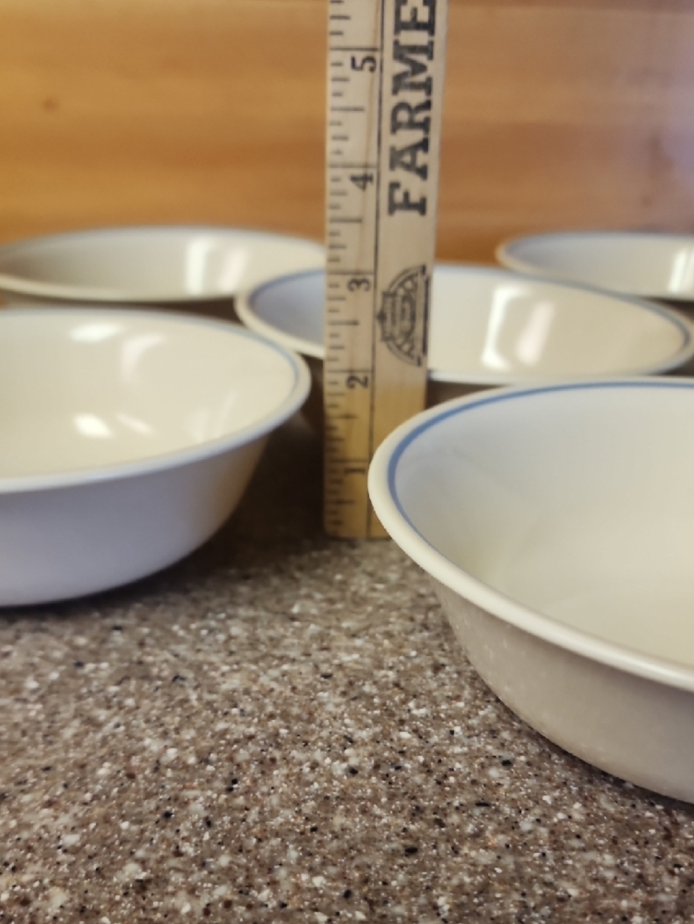 Lot of 6 Corelle, Cream Bowls with Blue Rim, Country Violets. Made In USA ☆☆☆ - Picture 8 of 9